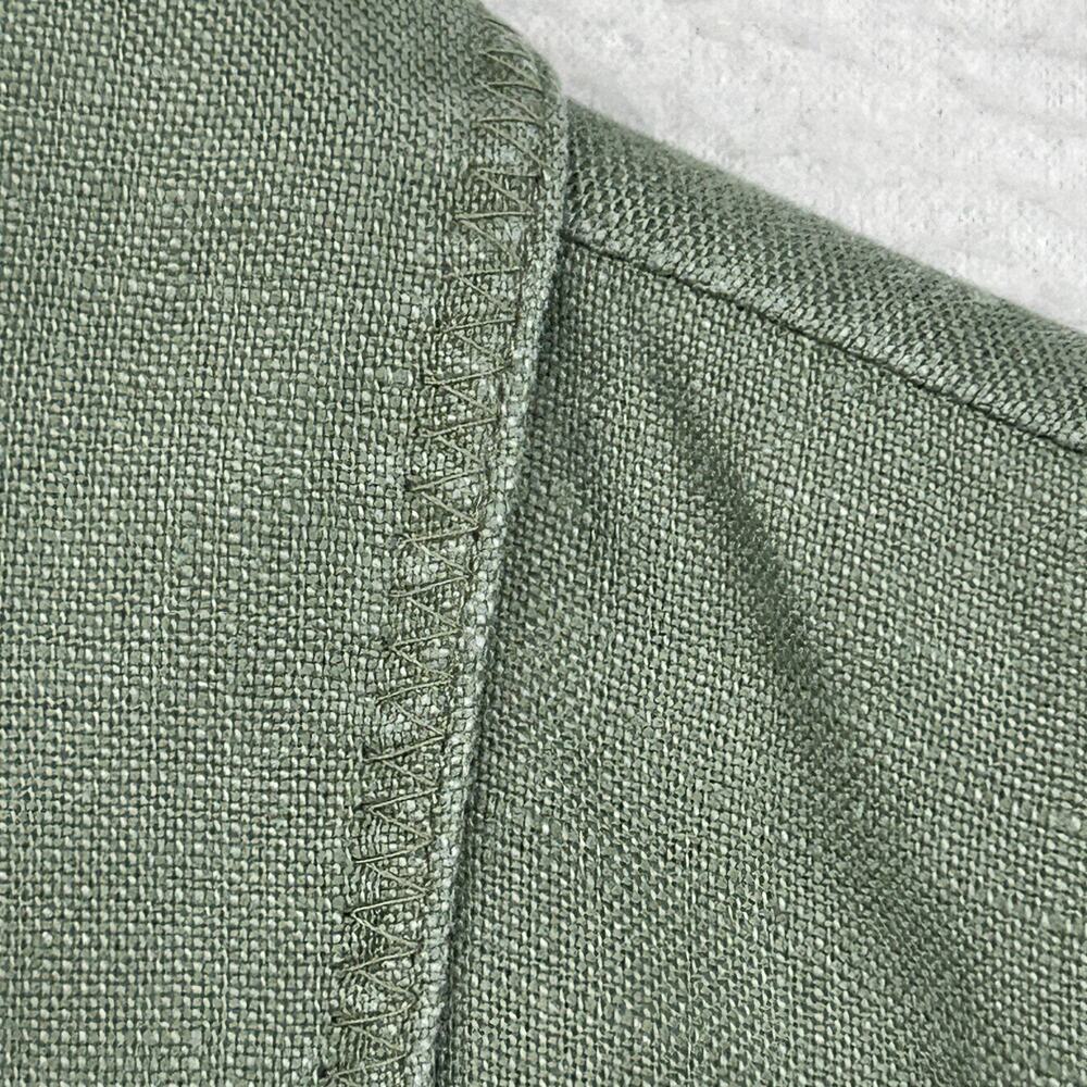 J.JILL Dress L 100% Linen Sleeveless Shirtdress Button Front Green Vintage - Picture 6 of 11